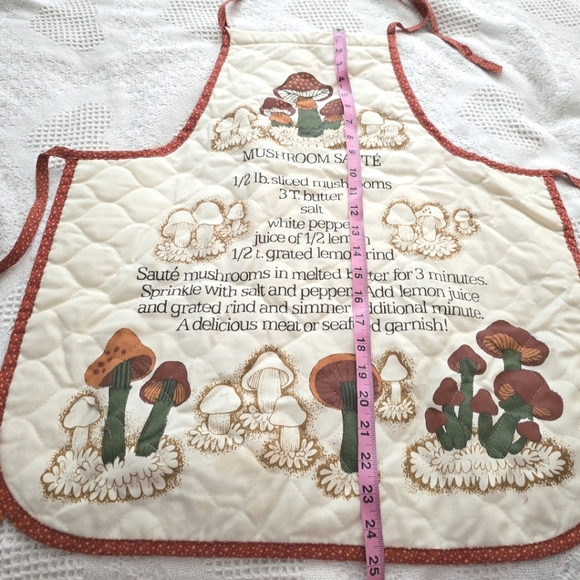 Vtg Mushroom Saute Recipe Apron - Picture 3 of 3
